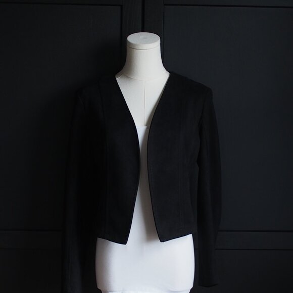 Colori Sweaters - Colori | Vintage Black Bolero in Faux Suede